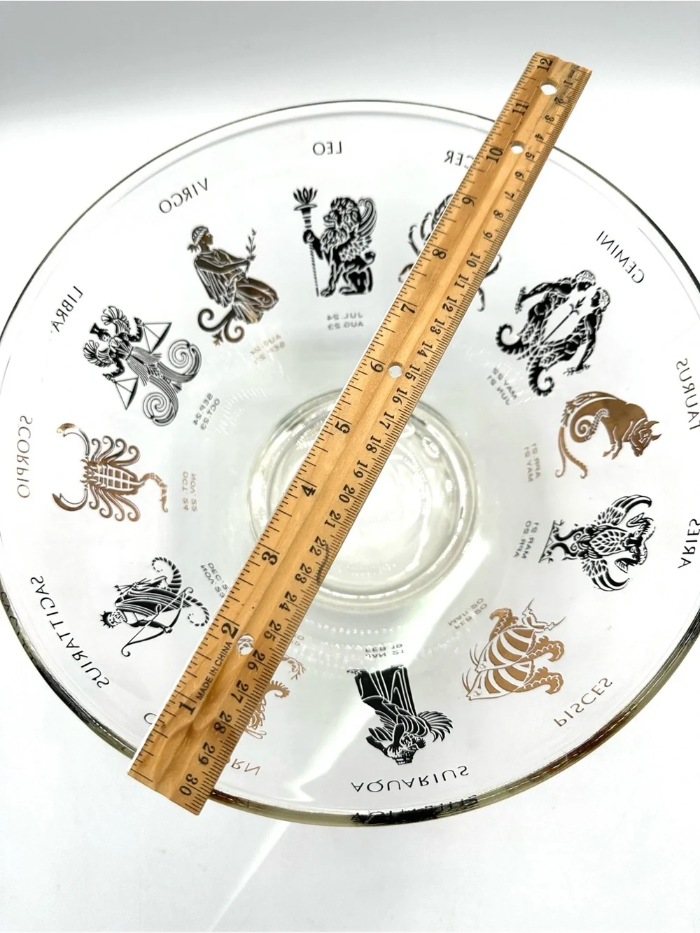 Anchor Hocking Zodiac / astrological chip bowl or salad bowl. 1960s